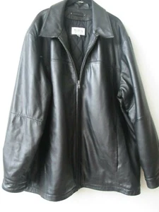 Leather Jacket Wilsons Leather Black Mid-Length XL Zipper Windproof Coat - Picture 1 of 8