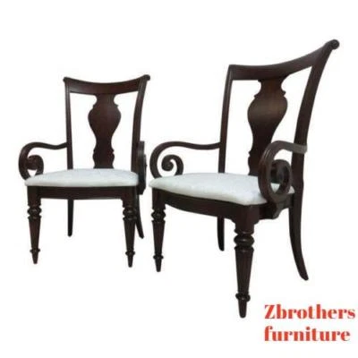Par de sillones Pennsylvania House Cherry Cortland Manor comedor salón C Foto 1 de 4