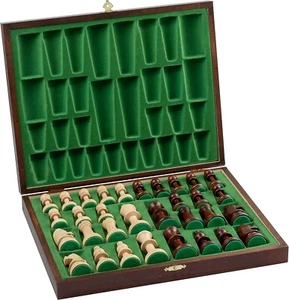 Piezas de ajedrez de madera Staunton ajedrecistas fieltro ponderado 3,5" 9,2 cm King en CAJA - Imagen 1 de 2