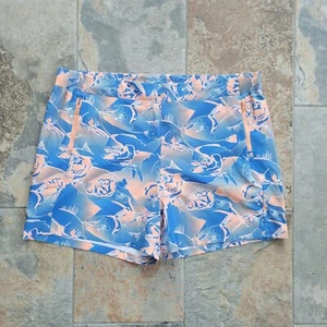 Columbia PFG Tidal II Shorts Women Size 2X Elastic Waistband Orange Print - Picture 1 of 10