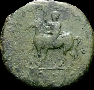 Trajan 98-117 AD  Sestertius. Equestrian Statue of Emperor on Horseback.Rome  - Picture 1 of 2