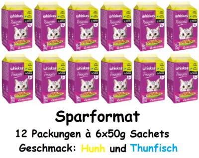 NASSFUTTER WHISKAS KATZENFUTTER MITTAGESSEN MEER UND BERGE BOX 12x 6x50gSACHETS - Bild 1 von 4