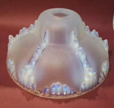 Marque EZAN ABAT JOUR VERRE OPALESCENT MADE IN FRANCE SUSPENSION LUSTRE ART DECO - Photo 1/4