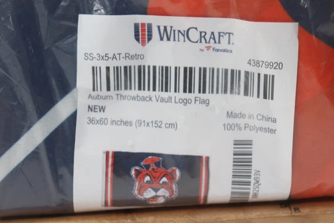 WinCraft Auburn Throwback Vault Logo Banner Flag 100% Polyester 36" x 60" 438799 Cover
