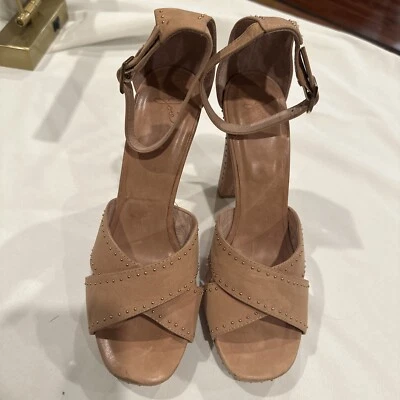 BOMBAS FEMININAS JOIE NAARA SALTO ABERTO, nude/couro tamanho. 9,5 - Imagem 1 de 4