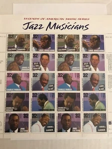 1994 JAZZ MUSICIANS, Legends of American Music stamp sheet unused - Picture 1 of 1