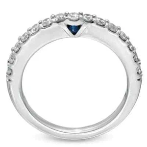 Vera Wang Love Collection Lab Created Diamond 14K White Gold FN Engagement Band - Picture 1 of 5