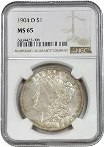 1904 O New Orleans Morgan dollaro d'argento moneta $1 NGC MS 65 - Foto 1 di 2