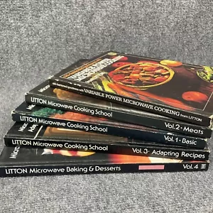 Litton Microwave Cooking School Vols 1-4 1978 Variable Power 1975 Hardcover Lot - Picture 1 of 13