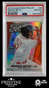 2013 Mookie Betts RC Rookie Prizm Perennial Draft Picks Red /100 PSA 10 Pop 9💎 - Bild 1 von 2
