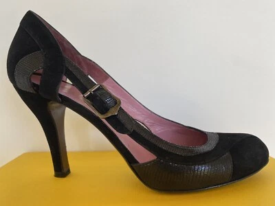DE COLECCIÓN FENDI TACONES NEGROS HEBILLA LATERAL TALLA 38 Foto 1 de 4