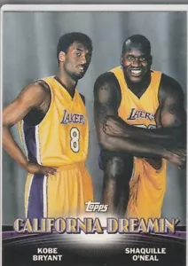 TARJETA DE BALONCESTO KOBE BRYANT & SHAQUILLE O'NEAL Shaq Doble LAKERS INSERTO Topps ¡LE! - Imagen 1 de 2