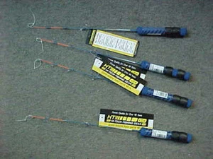 4 NEW HT ICE FISHING RODS BLUE 24” super light PANFISH JIGS SHANTY KAYAK - Picture 1 of 5