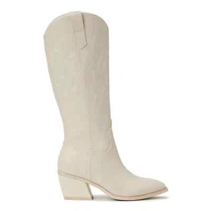 Botas occidentales altas bordadas Madden NYC para mujer talla 8 color HUESO NUEVAS - Imagen 1 de 17