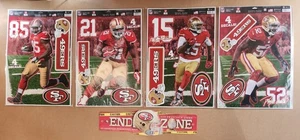 SF 49ers wiederverwendbare Aufkleber Football #15#21#52#85 Wincraft + End Zone Sign, NFL Lot - Bild 1 von 18