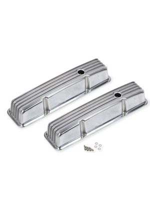 Mr Gasket Valve Cover Stock Height Breather Holes Hardware Included Fin (6855G) - Image 1 of 4