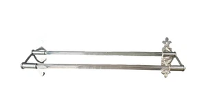 Französischer Art Deco Wand Handtuchhalter aus Glas und Nickel, 20er Jahre Badezimmer - Bild 1 von 11