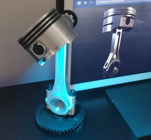 Piston LED Desk Lamp - Engineering Multi Colour Table Lamp - Garage - Man Cave - Picture 1 of 15