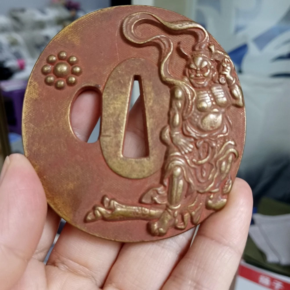 刀鍔、アンティーク銅製茶托セット 刀鍔、アンティーク銅製茶托セット