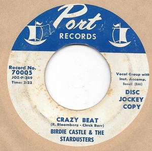 BIRDIE CASTLE Crazy Beat/Rocking With The DJs on Port rockabilly PROMO 45 HEAR - Picture 1 of 2