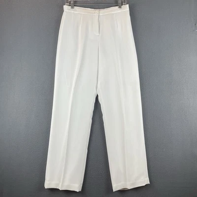 Pantalones de vestir Pendleton de colección talla 8 blancos forrados de pierna ancha tiro alto frente plano elegante Foto 1 de 4