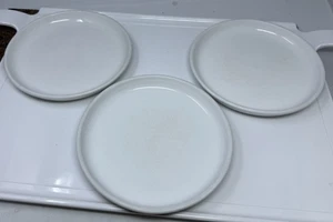 3 Crate & Barrel Culinary Arts White High Rim Salad Plates 8 1/4" - Picture 1 of 8