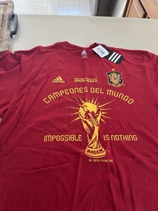 2010 Spain World Cup South Africa impossible is nothing T-shirt large New w/ Tag - Picture 1 of 3