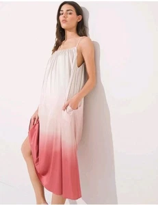 Soma sinnliches Satin Ombre Camisole Midikleid Negligee gefüttert fließend Taschen groß - Bild 1 von 6