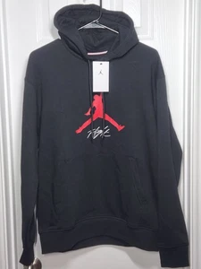 NWT Air Jordan Mens M Essentials Fleece Black Hoodie Flight Jumpman FD7545-013 - Picture 1 of 11
