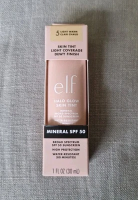 New E.L.F. Halo Glow Skin Tint In No 5 Light Warm SPF 50. 30ml - Image 1 of 4