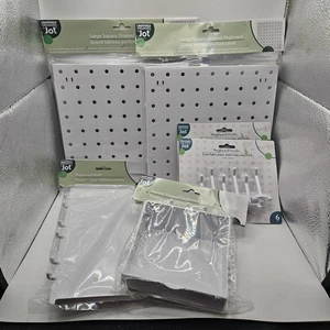 Creativamente Organizado Por Jot 2 Tableros de Clavijas Cuadrados, 12 Ganchos, Estante y Bandeja - Imagen 1 de 20