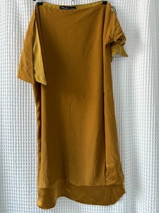 Elizabeth and James Kleid asymmetrisch senf Seidenkleid Größe M - Bild 1 von 8