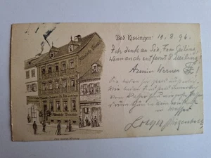 Litho Vorläufer 1896  Bad Kissingen Unterfranken Bayern Weinstube - Bild 1 von 2