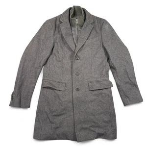 Banana Republic Topcoat Mantel Zip-In Latzeinsatz Herren klein grau Wollmischung - Bild 1 von 14