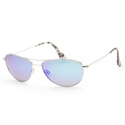 Gafas de sol polarizadas plateadas Maui Jim para mujer Baby Beach 57 mm MJ0245S-001 Foto 1 de 2