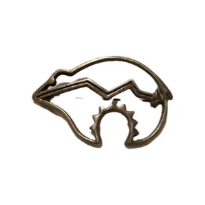 Sterling Silber Bär Brosche Anstecknadel Patina ist signiert * kleiner Nick * Vintage Indianer - Bild 1 von 8