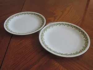 Set of 2 Corning Corelle SPRING BLOSSOM GREEN Pattern 8½" Salad Plates - Picture 1 of 4