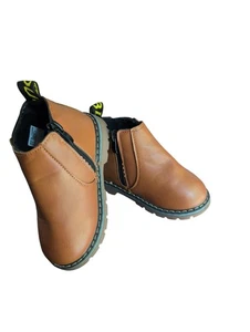 Taupe/Brown Toddler Boy Half Ankle Boots Zip Up Size US 8 - Picture 1 of 6