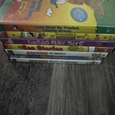 Lot of 7 Kids DVDs Garfield, Peanuts, SpongeBob etc (42) Foto 1 de 4