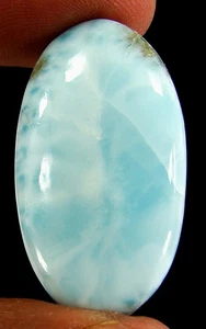 49.85 Ct Natural Blue Larimar Loose Gemstone Cabochon Wire Wrap Stone - 26607 - Picture 1 of 2