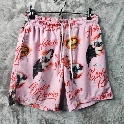 Broken Promises Shorts Size Small Pink Graphic Addicted to Your Poison Emo Y2K - Image 1 of 4