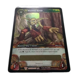 Vicious Grell World of Warcraft Crown Loot Card LP Unscratched Unused Wow Tcg - Picture 1 of 3