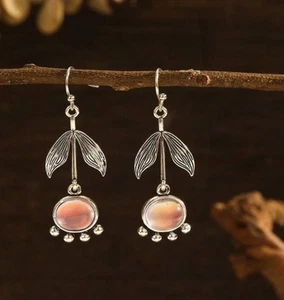 New 💞Vintage Art Decor Style Boho Hook Dangle Earrings Stone - Picture 1 of 5