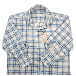 Camisa Peter Millar Crown Lite a Cuadros Manga Larga Con Botones Talla S Blanca Tostada Azul - Imagen 1 de 7