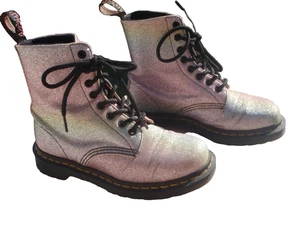 Dr Doc Martens PASCAL GLTR RAINBOW GLITTER Mid WOMEN 6 UK 4 EU 37 LEATHER 8 Eye - Picture 1 of 16