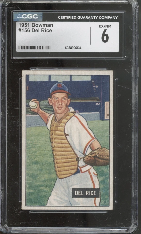 1951 Bowman Baseball Set-Break #1565 Del Rice EX-NM CGC 6 - Image 1 of 2
