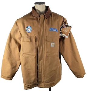 Vtg NOS - Carhartt Mens Traditional Duck Utility Brown Blanket Lined Jacket 52R - Picture 1 of 10