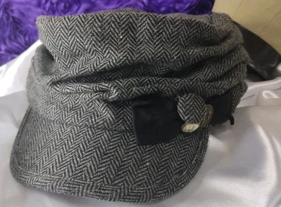 Sombreros Grace Newsboy Mezcla de Lana Negro/Gris Espiga Talla Única/Ajustable  Foto 1 de 4