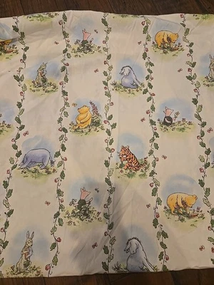 Sábana bajera ajustada vintage 1995 clásica Winnie The Pooh Tigger Eeyore... Hecha en EE. UU. Foto 1 de 4
