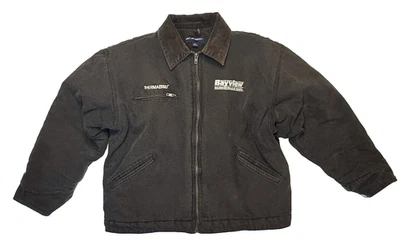 Chaqueta de Trabajo Autoridad Portuaria De Colección Para Hombre XL Negra Forrada con Edredón Logo Pesado Foto 1 de 4